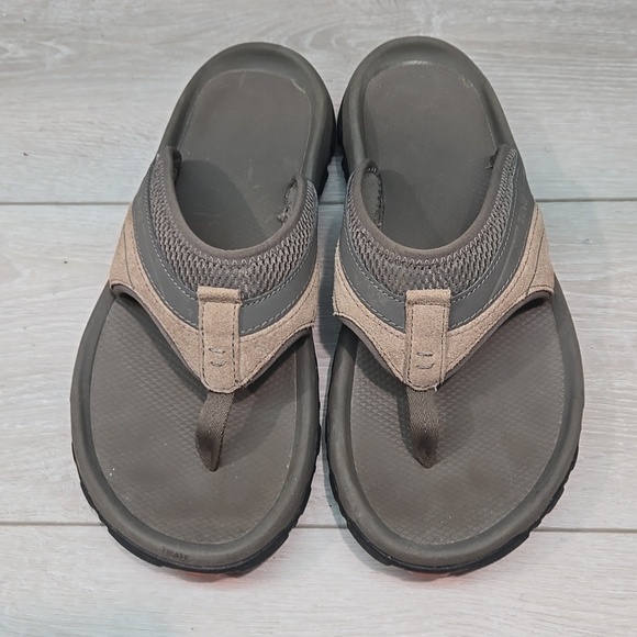 Teva Men\'s Thong T Strap Tan &Gray Sandals Slide Shoes Sz 9 main image 4
